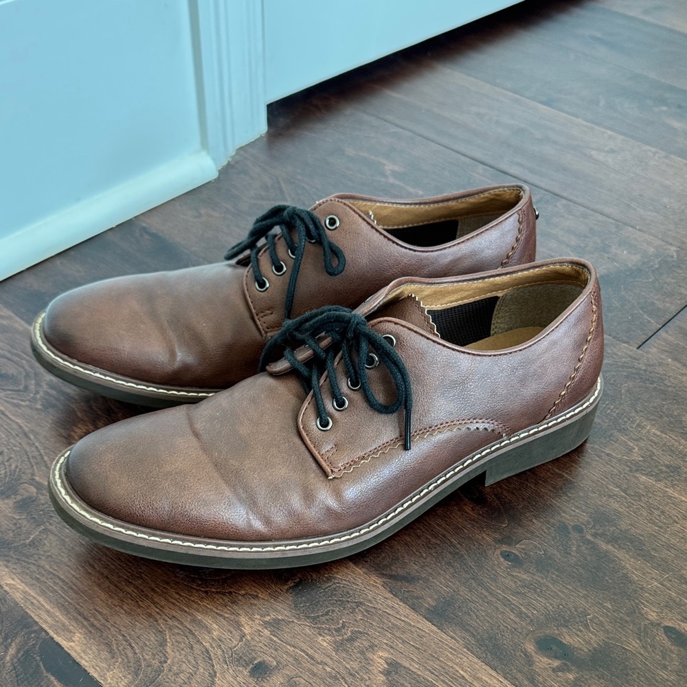 Guess Men’s Brown Business Work Church Wedding Party Business Casual Shoes, sz 9